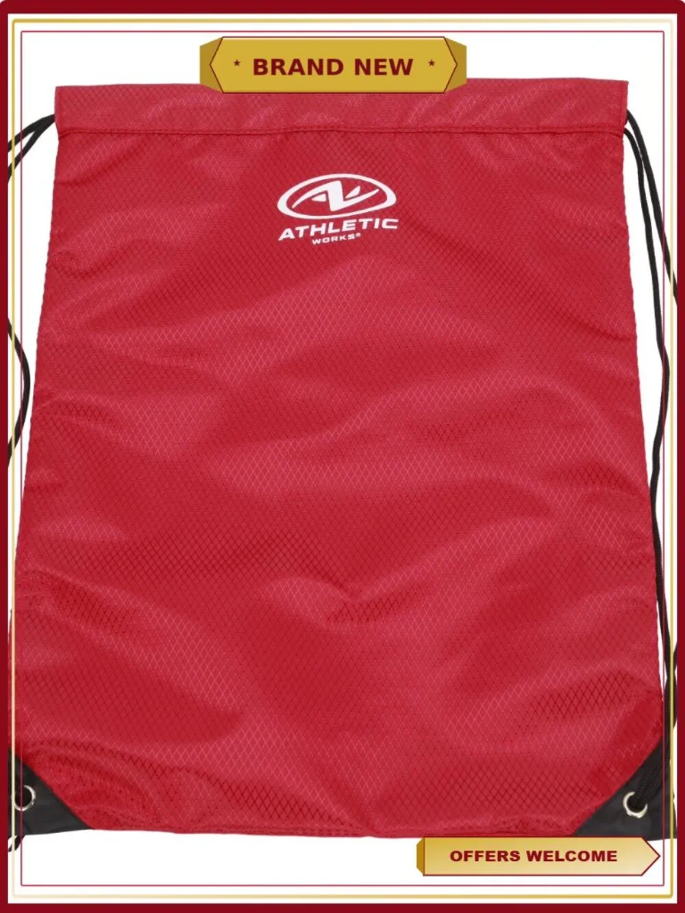 Unisex Adult Fitness Gym Cinch Sack Backpack - Durable Drawstring Bag
